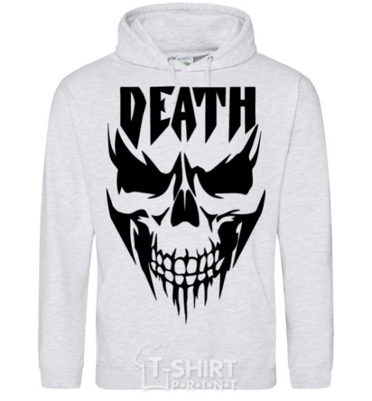 Men`s hoodie DEATH SKULL sport-grey фото