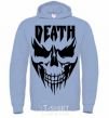 Men`s hoodie DEATH SKULL sky-blue фото