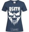 Women's T-shirt DEATH SKULL navy-blue фото