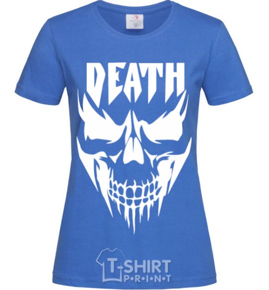 Women's T-shirt DEATH SKULL royal-blue фото