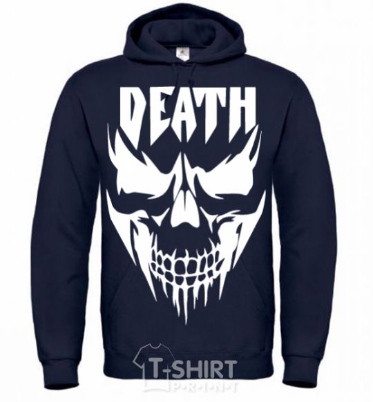 Men`s hoodie DEATH SKULL navy-blue фото