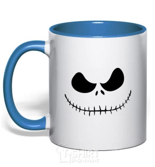 Mug with a colored handle Jack royal-blue фото