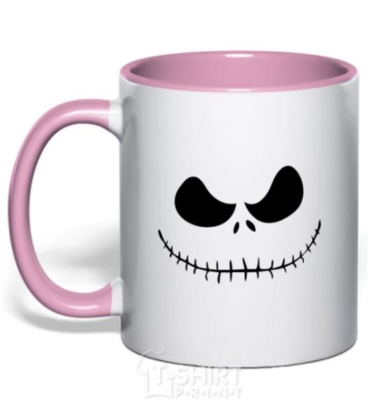 Mug with a colored handle Jack light-pink фото