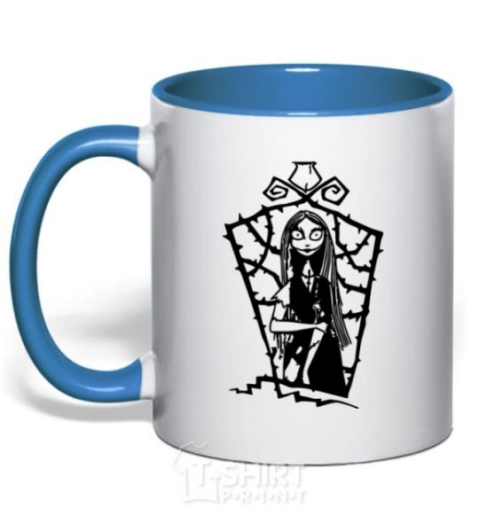 Mug with a colored handle Sally royal-blue фото