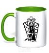 Mug with a colored handle Sally kelly-green фото