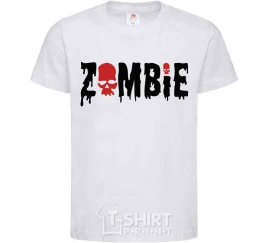 Kids T-shirt zombie red White фото