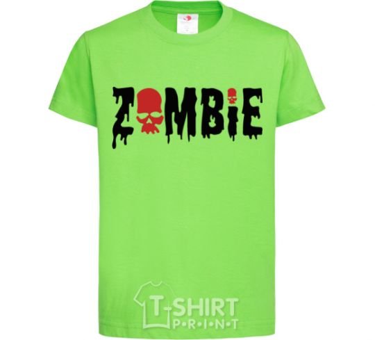 Kids T-shirt zombie red orchid-green фото