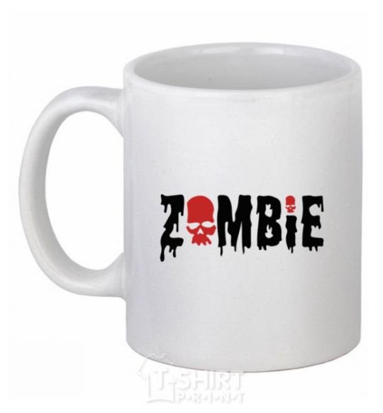 Ceramic mug zombie red White фото