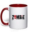 Mug with a colored handle zombie red red фото