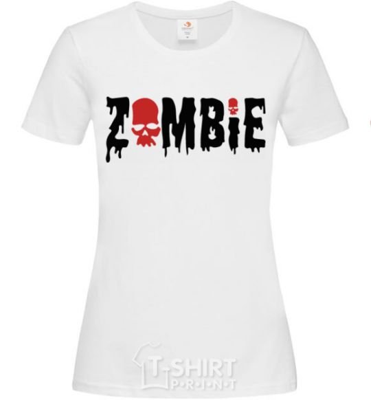 Women's T-shirt zombie red White фото