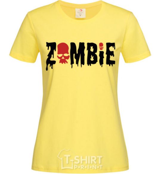 Женская футболка zombie red Лимонный фото