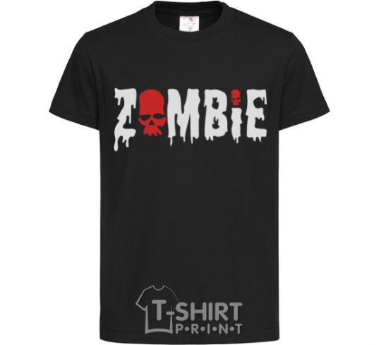 Kids T-shirt zombie red black фото