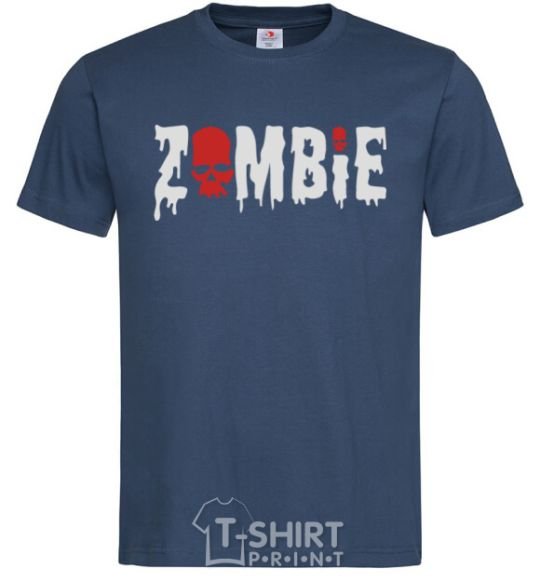 Men's T-Shirt zombie red navy-blue фото