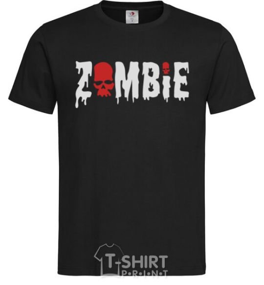 Мужская футболка zombie red Черный фото
