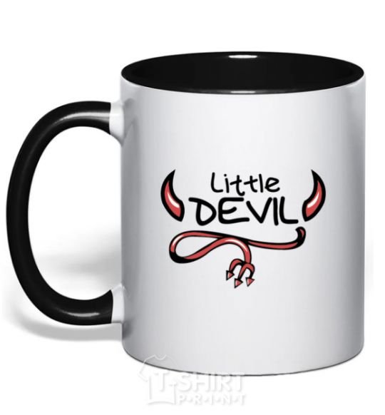 Mug with a colored handle Little Devil original black фото