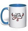 Mug with a colored handle Little Devil original royal-blue фото