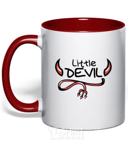 Mug with a colored handle Little Devil original red фото