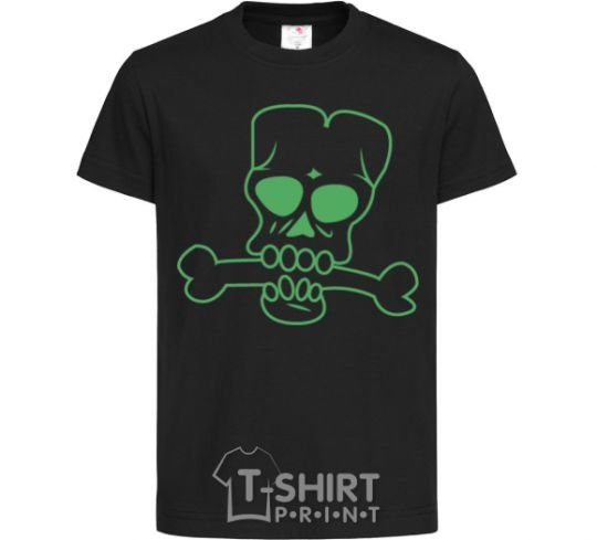 Kids T-shirt zombie bone black фото