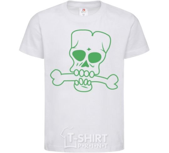 Kids T-shirt zombie bone White фото