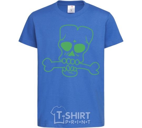 Kids T-shirt zombie bone royal-blue фото