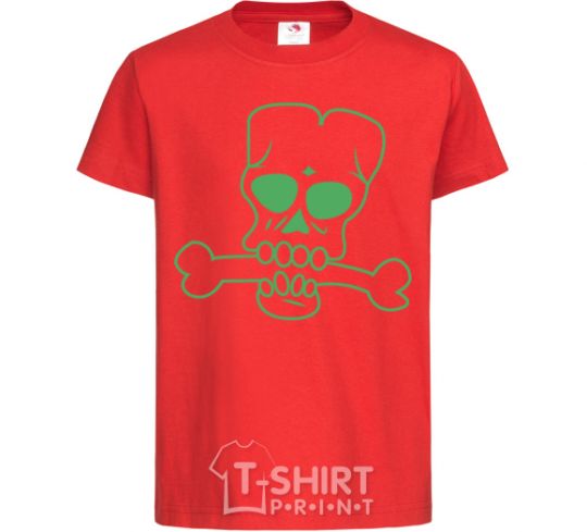 Kids T-shirt zombie bone red фото