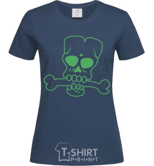 Women's T-shirt zombie bone navy-blue фото