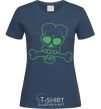 Women's T-shirt zombie bone navy-blue фото