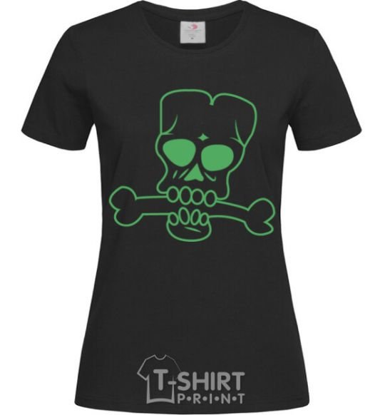 Women's T-shirt zombie bone black фото
