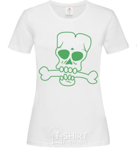 Women's T-shirt zombie bone White фото