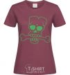 Women's T-shirt zombie bone burgundy фото