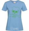 Women's T-shirt zombie bone sky-blue фото