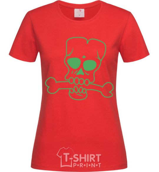 Women's T-shirt zombie bone red фото