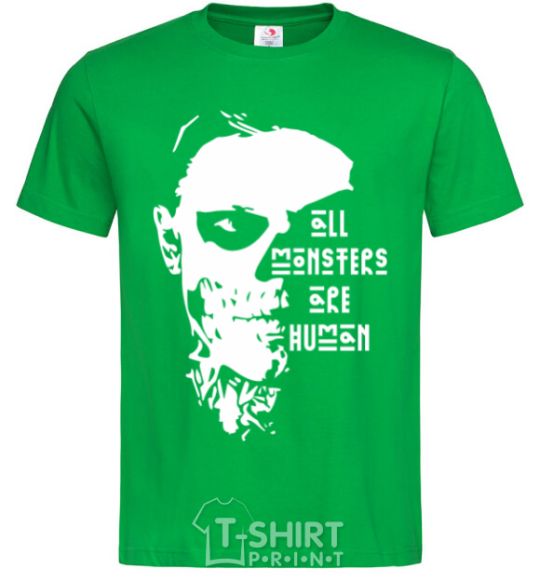 Мужская футболка All monsters are human Зеленый фото
