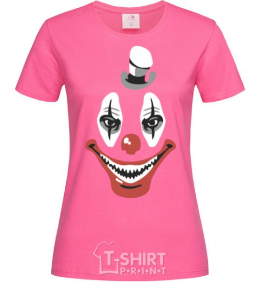 Женская футболка scary clown Ярко-розовый фото