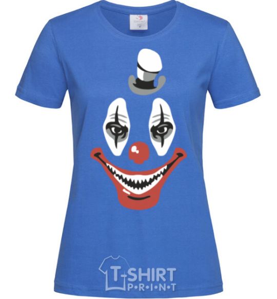 Women's T-shirt scary clown royal-blue фото