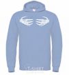 Men`s hoodie skeleton hands sky-blue фото