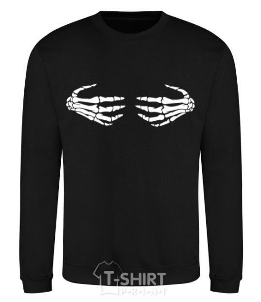 Sweatshirt skeleton hands black фото