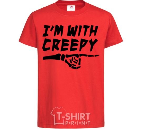 Kids T-shirt i'm with creepy red фото