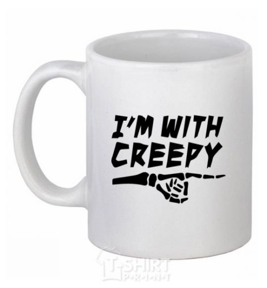 Ceramic mug i'm with creepy White фото