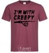 Мужская футболка i'm with creepy Бордовый фото