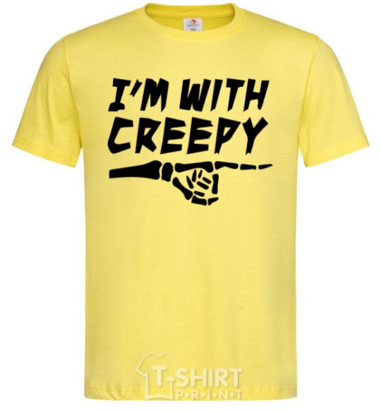 Мужская футболка i'm with creepy Лимонный фото