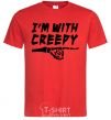 Мужская футболка i'm with creepy Красный фото
