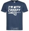 Мужская футболка i'm with creepy Темно-синий фото