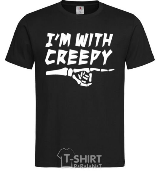 Мужская футболка i'm with creepy Черный фото