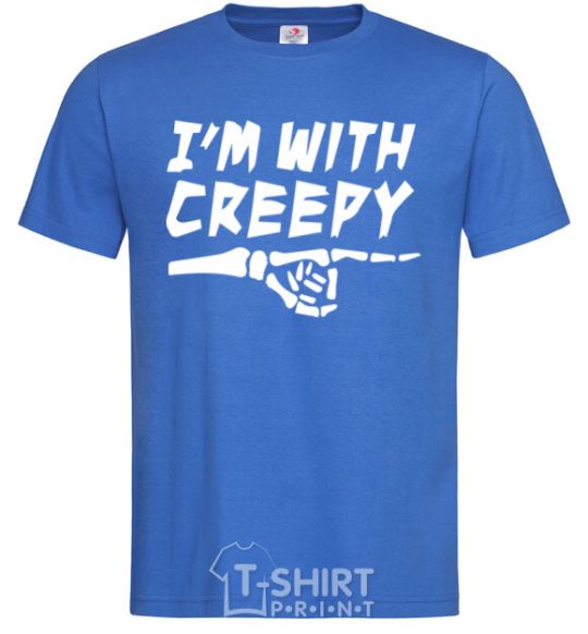 Мужская футболка i'm with creepy Ярко-синий фото