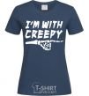 Women's T-shirt i'm with creepy navy-blue фото