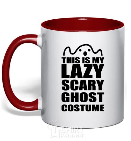 Mug with a colored handle lazy costume red фото