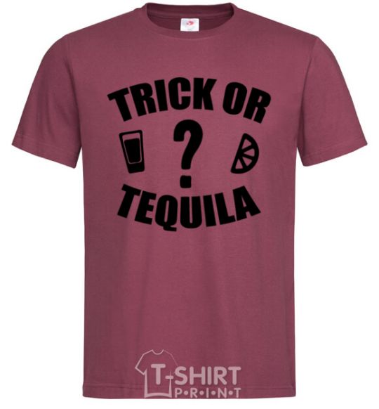 Men's T-Shirt trick or tequila burgundy фото