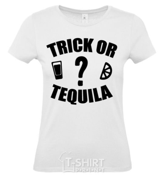 Women's T-shirt trick or tequila White фото