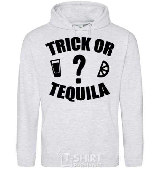 Men`s hoodie trick or tequila sport-grey фото